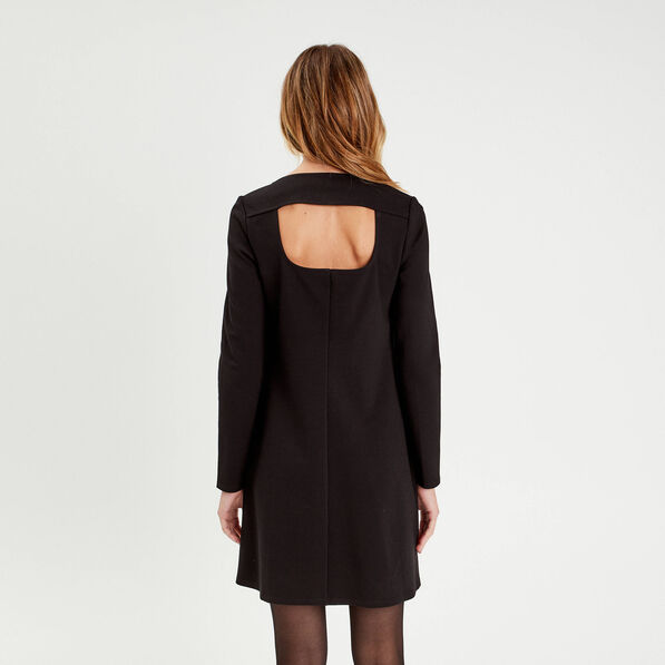 robe evasee dos ouvert noir femme Robe évasée dos ouvert noir femme