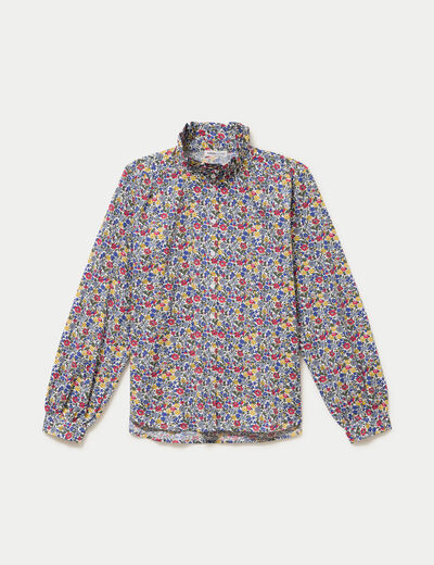 Chemise droite manches longues blanc femme
