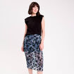 Jupe droite longue doubl&eacute;e polyester gris femme