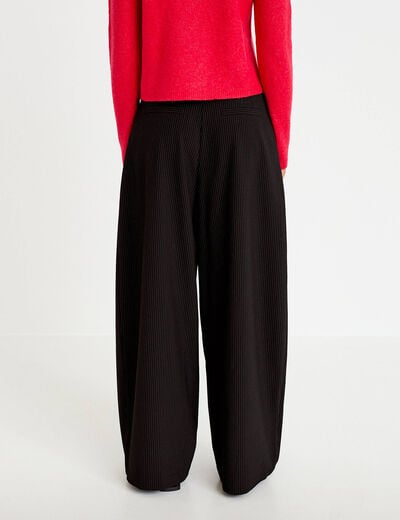Pantalon barrel taille standard noir femme