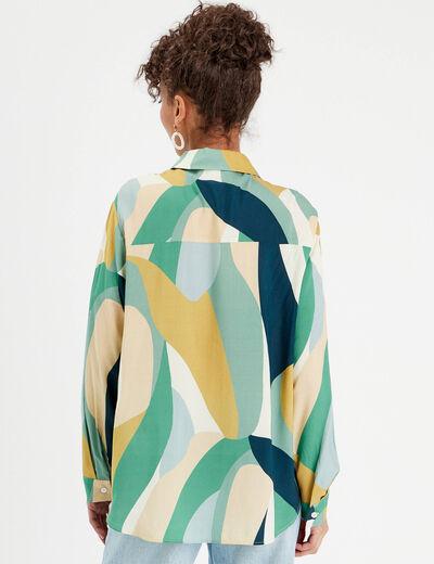 Chemise manches longues vert femme