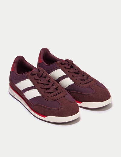 Basket aspect daim bordeaux femme