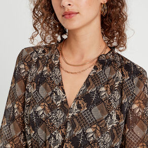 Robe évasée volantée noir femme