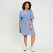 Robe évasée taille élastiquée bleu gris femme