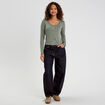 T-shirt manches longues vert kaki femme