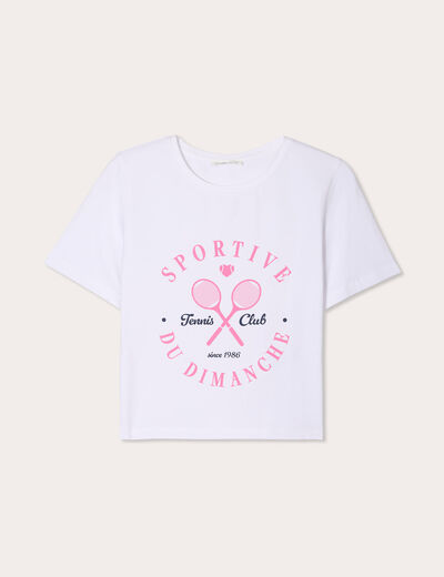 T-shirt cropped blanc femme