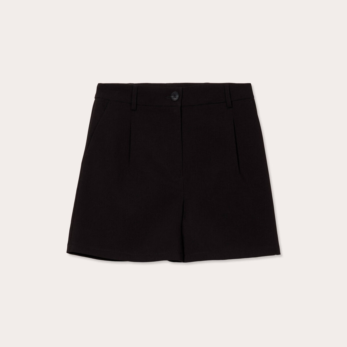 Short large taille haute noir femme