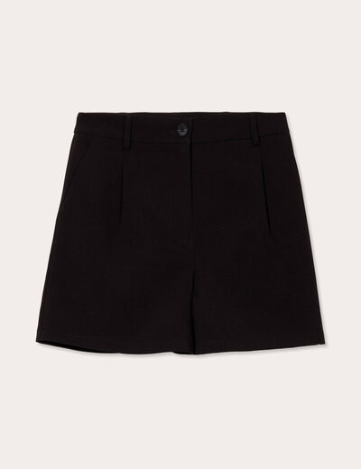 Short large taille haute noir femme