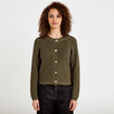 Gilet manches longues vert kaki femme
