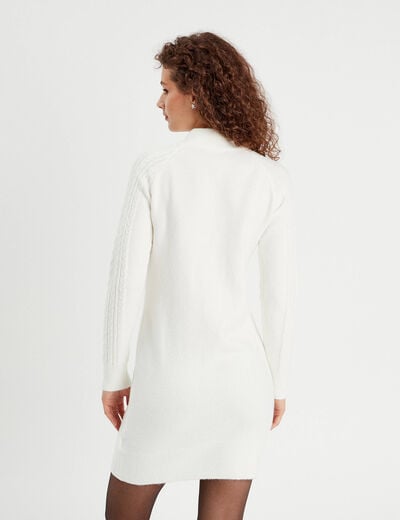 Robe pull droite camionneur ecru femme