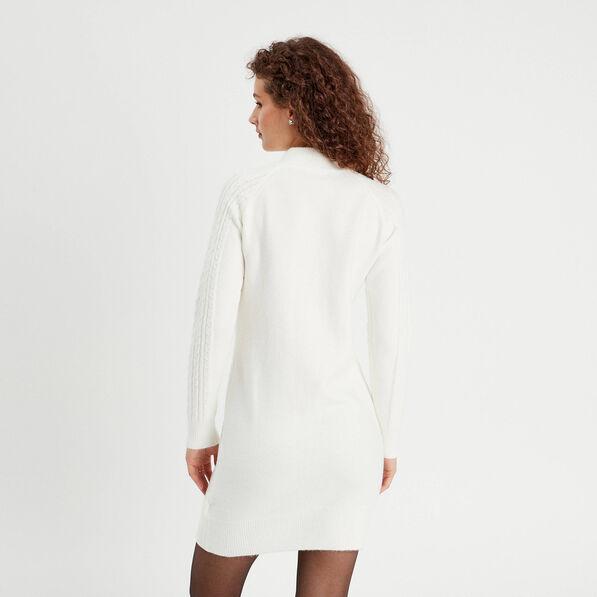 robe pull droite camionneur ecru femme Robe pull droite camionneur ecru femme