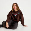Sweat col rond manches longues marron fonc&eacute; femme