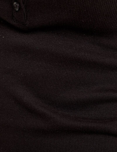 Polo manches courtes noir femme