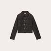 Veste boutonnée tweed noir femme