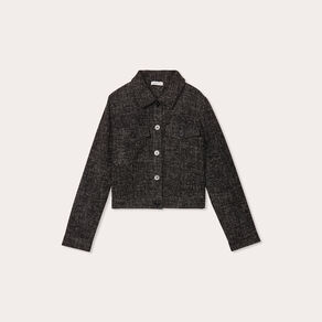 veste boutonnee tweed noir femme Veste boutonnée tweed noir femme