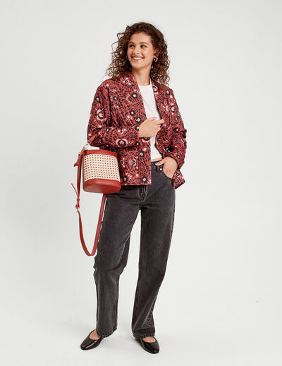 Veste effet matelassé rose femme