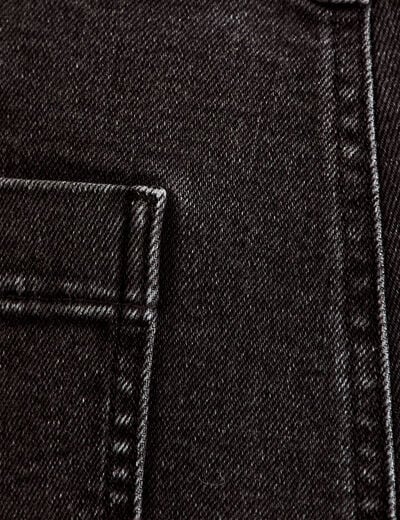 Jean wide leg cropped taille haute denim noir femme