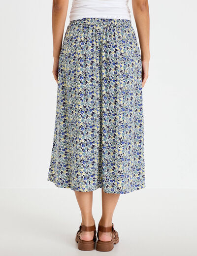 Jupon &eacute;vas&eacute; longueur maxi blanc femme