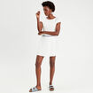 Jupe-short patineuse ecru femme