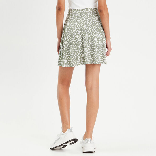 Jupe short droite vert femme