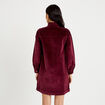 Robe &eacute;vas&eacute;e velours col montant bordeaux femme