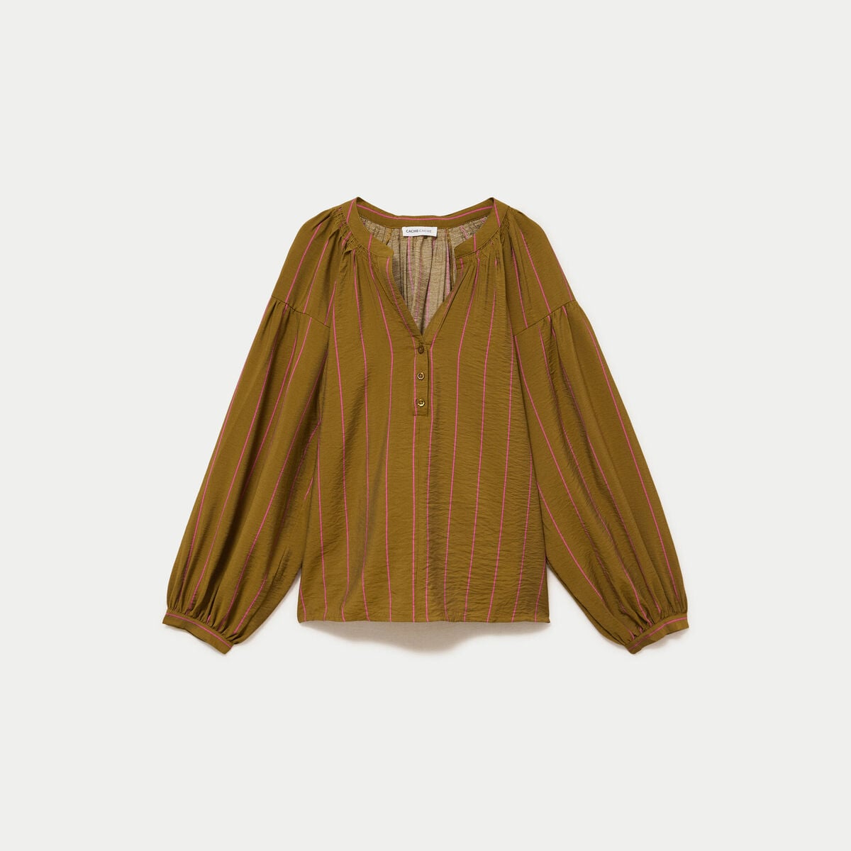 Blouse ample col v rose femme