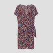Robe portefeuille avec noeud noir femme