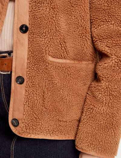 Veste effet polaire beige femme