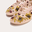 Ballerines résille brodées rose champagne femme