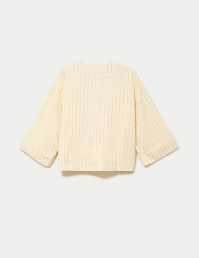 Veste ample manches 3/4 jaune pastel femme