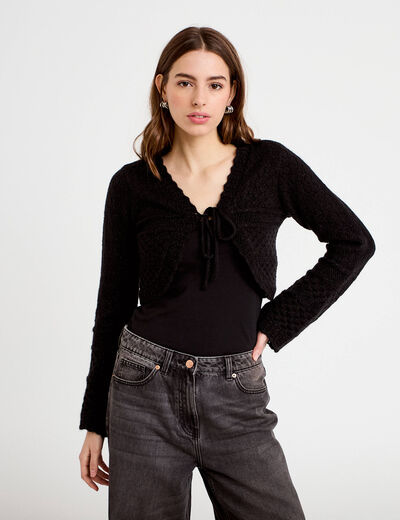 Gilet manches longues noir femme