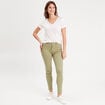 Jeans slim 5 poches vert kaki femme