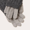 Gants mitaines 2-en-1 gris clair femme