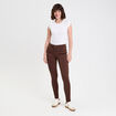 Jeans slim 5 poches marron fonc&eacute; femme