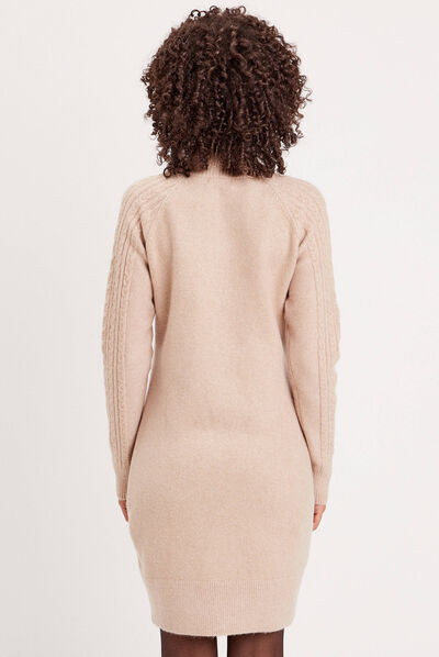 Robe pull col camionneur sable femme