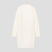 Robe pull droite torsades ecru femme
