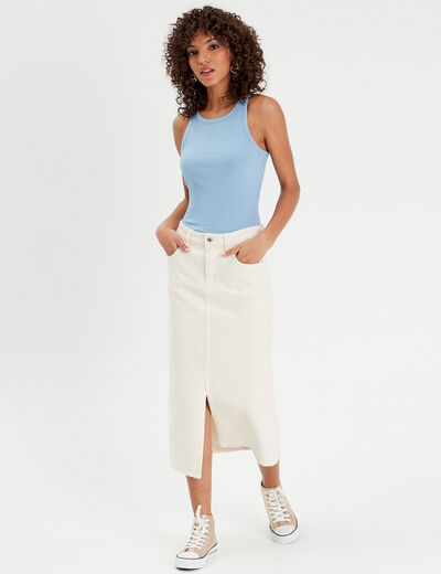 Débardeur bretelles larges bleu turquoise femme