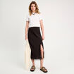 Jupe midi droite fendue noir femme