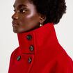 Veste chin&eacute;e col montant manches longues rouge femme