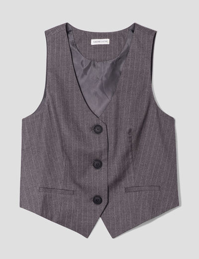 Veston sans manches gris femme