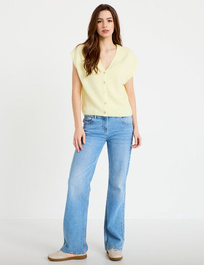 Gilet sans manches jaune clair femme