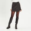 Jupe-short évasée en tweed noir femme