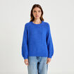 Pull ample col rond manches longues bleu electrique femme