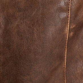 Veste simili cuir zippée marron foncé femme