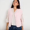 Gilet sans manches effet polaire rose clair femme