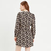 Robe droite ceinturée beige femme
