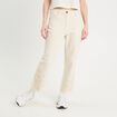 Pantalon large brodé 7/8ème ecru femme