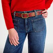 Jean bootcut ceinture amovible denim stone femme