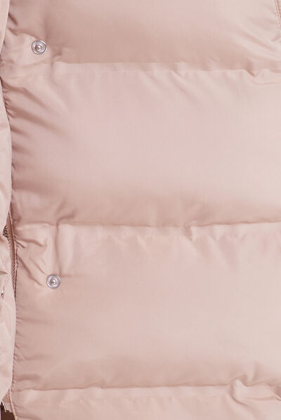 Doudoune sans manches capuche taupe femme