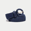 Ceinture tress&eacute;e bleu marine femme